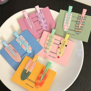 Sweet Colorful Candy Series Barrettes Womens Forehead Bangs Side Clip Duckbill Clip Simple and Seamless Hair Clip for Broken Hair Barrettes