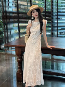 XUECAIQI | French Style Lace Stitching Slimming Plus Size Dress