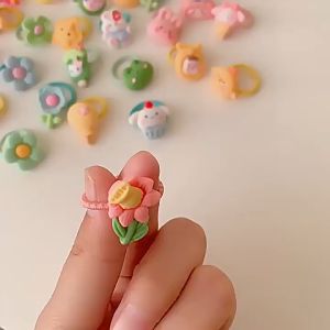 SET 10 chun tóc  dây thun buộc tóc sợi nhỏ  không gây đau tóc hoạ tiết dễ thương dành cho bé gái BT011