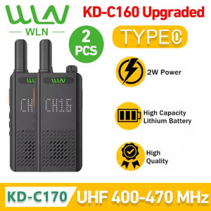 Walkie Talkie WLN KD-C170 3W UHF 400-470MHz Wireless 16CH VOX TOT Screen Display Clone USB Charging Long Range High Capacity Ultra Slim Portable 1680mAh Two Way Radios KD-C160