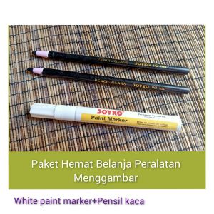 Spidol White Paint Marker Hiasan Titik-titik Pada Gambar Dan Pensil Kaca Joyko