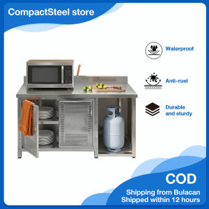 CompactSteel store Heavy Duty 304 Stainless Steel Kitchen Storage RackMicrowave Oven Shelf & Dish Rack Organizer for Countertop Cabinet