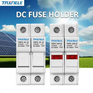 TAXNELE DC Fuse Holder 1P 2P 1000V 32A with Indicator Light Solar for PV System Fuse Base 10x38mm