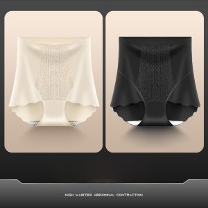 High-Waist Slimming Abdomen Pants Womens Postpartum Shaping Innerwear Waist-Cinching Hip-Lifting Silk Antibacterial Underpants