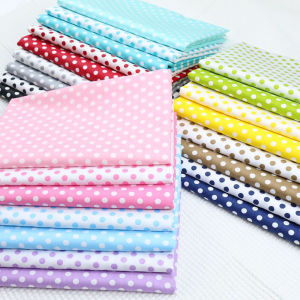 Twill Dot Printed Fabric 100% Cotton Safety Colorfast for Storage Bag Aprons Shirt Skirt Embellishment Splicing Pants Scrapbook