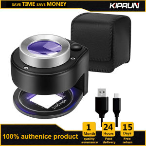 KIPRUN 30x Magnifying Glass 30X Magnification Loupe 6 LED Full Metal Magnifier Detecting Lamp Scale Measurement With LED And UV Lights USB Rechargeable