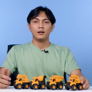 Childrens excavator mixing dump truck boy inertia toy car mainan anak