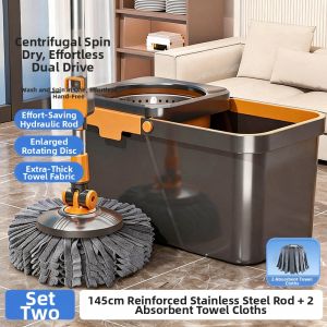 LJIA | Easy-Clean Wet-Dry Spin Mop Automatic Water Drainage