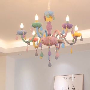 Lampu Gantung Rainbow Macaron Putri Kamar Gadis Kartun Kamar Tidur Ruang Tamu E14 MOOISHC