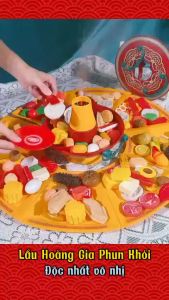 (Miễn Pin) Hộp Bếp Lẩu Đồ Chơi Hoàng Gia Độc Đáo Phun Khói Âm Thanh Sôi Kèm 74 Chi Tiết Nấu - Độc Nhất Vô Nhị