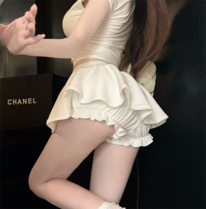 Váy Ngắn Bó Sát Phong Cách Hàn Quốc Cạp Giữa Dài Vừa Phải Cho Nữ Mùa Hè 2025 Váy Ngắn Chống Ánh Sáng Váy Ngắn Nửa Thân