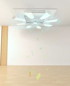 Cassette Aircon Guide Fan 360° Rotating Blade Central Aircond Anti Direct Blowing Wind Guide Fan Fast Cooling Windshield