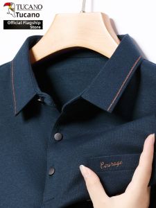TUCANO | Fall Elderly Men Long Sleeve Collared T-shirt