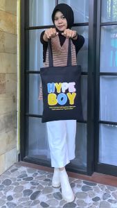 Tote bag Kanvas Twill Hitam Treasure Totebag Aesthetic Tutup Resleting