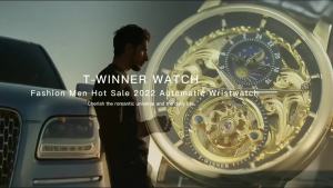 T-WINNER | WINNER Retro Moon Phase Watch for Men Luxury Tourbillon Skeleton Automatic Mechanical Watches Casual Genuine Leather Strap Clock