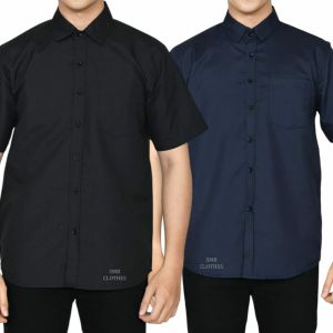 PAKET 2PCS CUMA 50RIBU KEMEJA POLOS PRIA LENGAN PENDEK