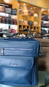 Tas Kerja Selempang  Laki laki/ Working Sling Bag Kulit Sapi asli Karl Sangkoni  MJ - TP 953