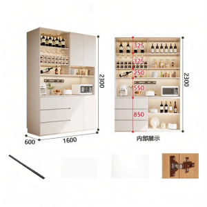 Luxurious Storage Sideboard Cabinet with Glass for Dining Room