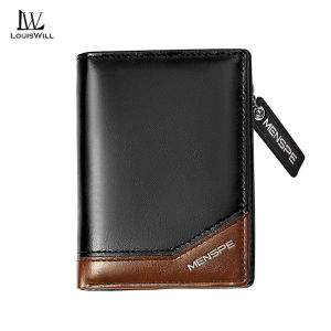 LouisWill Men Wallet RFID Card Case Safety Card Holder Anti-Theft RFID Blocking PU Leather Wallet Card Holder Coin Wallet Document Organizer Card Case with Zipper for Men & Women