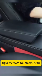 Đệm Tỳ Tay Ô Tô Chất Liệu Cao Su Non Bọc Da PU Cao Cấp  Hộp Đựng Giấy Đa Năng 4IN1