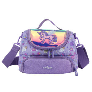 Australia Smiggle Original Children Lunch Bag Girl Handbag Purple Pegasus Kids Outdoor Bilayer Insulation Fruit Food Bags 9 Inch