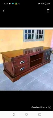 Lemari bupet tv kayu jati