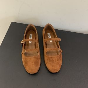 Vintage French Mary Jane Shoes Round Toe Suede