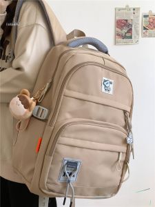 Retro Large Capacity Backpack Womens Travel Computer Bag Casual Double Shoulder Bag for Junior And High School Students Trendy