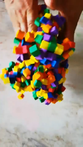 CHERRY Pixel Clay Cube Putty Open Ended Sensory Toy Children Autism ADHD Queit Room Play Preschool Kindergarten