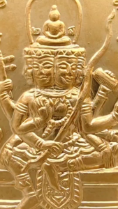 เหรียญพระพรหมปัญโญหลวงปู่ดู่ ครบรอบ ๑๐๘ ปี หลวงพ่อลำใย สัญญโม วัดสะแก เนื้อทองแดง กะไหล่ทอง ปี พ.ศ. 2555