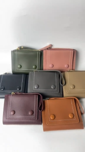 Genuine leather wallet for women new buckle wallet card holder integrated large capacity coin purse clip multifunctional vertical wallet
