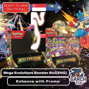 (SG READY Stock) Pokemon TCG Card ME01 Mega Evolution ENG(NEW) Enhance Booster BOX With Promo  Booster Pack Sleeved Booster Pack   (Shrinked)