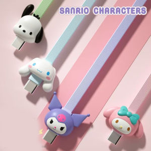 Sanrio Hello Kitty Kawaii Kuromi Ins Mobile Phone Data Cable Cartoon Cinnamoroll Cute Doll Charging Cable Type-C Christmas Gifts