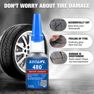 Loolifl480 Black 20g Super Glue Instant Fast-Drying Cyanoacrylate Adhesive Leather Rubber Wood Metal Strong Bonding Liquid Glue