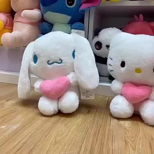 Sanrio | 22cm Sanrio Soft Plush Pillow Doll Hello Kitty Kuromi My Melody Cinnamoroll Stuffed Toy Cute Cartoon Gift for Girls