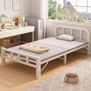 Ditto Folding Bed 100/120CM White Heavy Duty Foldable Folding Bed For Dormitory Rooms Sleeping Rest Bed Couch