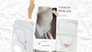 DAVINA Ladies Lovelyn Necklace Rose Gold Plated Sterling Silver 925 - Kalung Wanita Perak S925