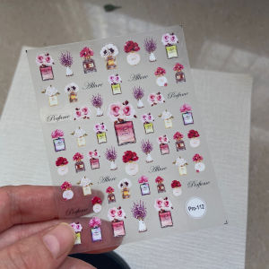 เทคนิคใหม่ Tomoni สีน้ํา Rose ดอกไม้เล็บสติ๊กเกอร์ Vintage ยุโรป < Ne1> ขวดน้ําหอมเล็บดอกไม้ Decals