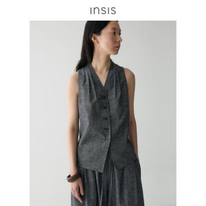 INSIS FEMME | Summer Linen-Cotton Folded Retro Style Tailored Womens Vest