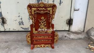 Giá Gương Cây Tùng Rát Vàng Thờ Gia Tiên Gỗ Hương Cao 81cm