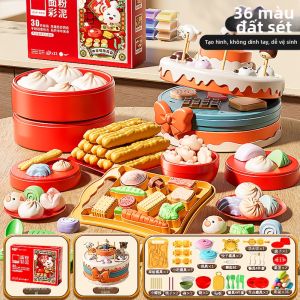 WANJUTEGONGDUI | Bộ Đồ Chơi Giả Vờ Bột Nặn Mì