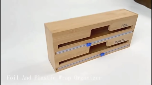 【การจัดส่งท้องถิ่น】เครื่องจ่ายฟอยล์พร้อมที่ตัดเครื่องจ่ายฟิล์มไม้ไผ่พร้อมที่ตัดสไลด์เครื่องตัดพลาสติกฟอยล์3 In 1ที่ใส่ม้วนไม้ไผ่แยกเรียบ