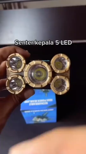 Senter Kepala 5 Led Super Terang 4 Mode - Senter Murah MAXPOWER MX-5588 Led - Senter Kepala XPE USB Recharble 5 LED Waterproof HeadLamp Super Bright Tahan Lama ~FSS