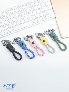 Fine Leather Car Keychain for Peugeot 408 408X 508 4008 5008 Handmade Rope Key Holder Driving Personal Item Vehicle Accessories