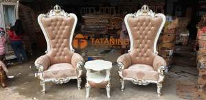 KURSI TERAS SAHRINI MAHKOTA KAYU JATI FINISHING MEWAH MEJA KOPI DEKORASI RUANG INTERIOR MURAH TATANING FURNITURES JEPARA