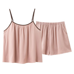 MiiOW | ชุดนอนผู้หญิง Catman ฤดูร้อน 2025 ใหม่ สายเดี่ยวผ้าไหมน้ำแข็ง แผ่นเสริมหน้าอก ชุดอยู่บ้าน ใส่กลางแจ้ง เสื้อผ้าสำหรับใส่ในบ้าน