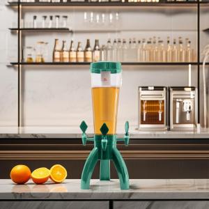 Gold Plated Multi-head Beer Tower with Lights and Ice Columns