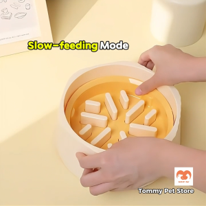 2-in-1 Slow Feeder Pet Bowl Pet Food Bowl Cats & Dogs Mangkuk Kucing Pemberi Makan Perlahan 猫狗慢食碗宠物二合一塑料防滑狗盆