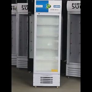 ตู้เย็นเชิงพาณิชย์ 1ประตู 2ประตู ตู้แช่เครื่องดื่ม 60*55*196cm ช่วงอุณหภูมิ 2-8 (℃) ระบายความเย็นด้วยลม