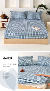 Pure Cotton Bed Canopy Anti-Slip Mattress Protector Single Piece Solid Color Macaron Series Bedding Cover Comfortable Skin-Friendly